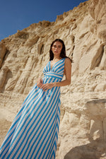 Betty Dress | Ocean Depth/ Seashell Stripe