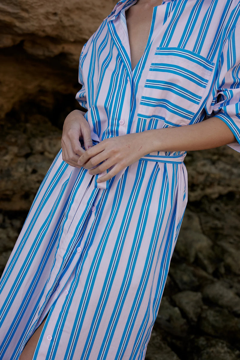 Billy Shirt Dress | Ocean depths/ Shell stripe