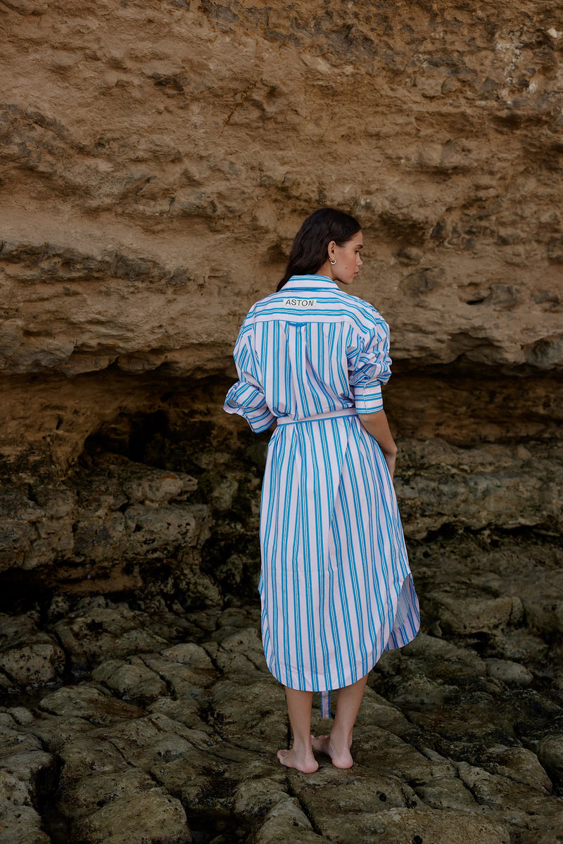 Billy Shirt Dress | Ocean depths/ Shell stripe