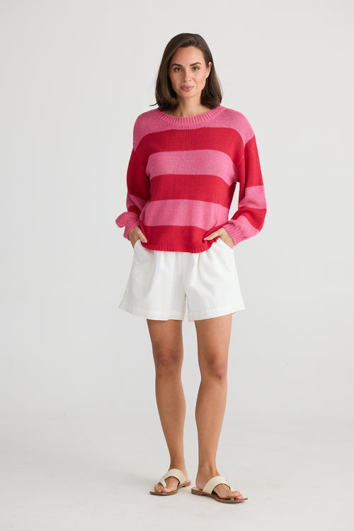 Driftwood Knit | red/pink Stripe