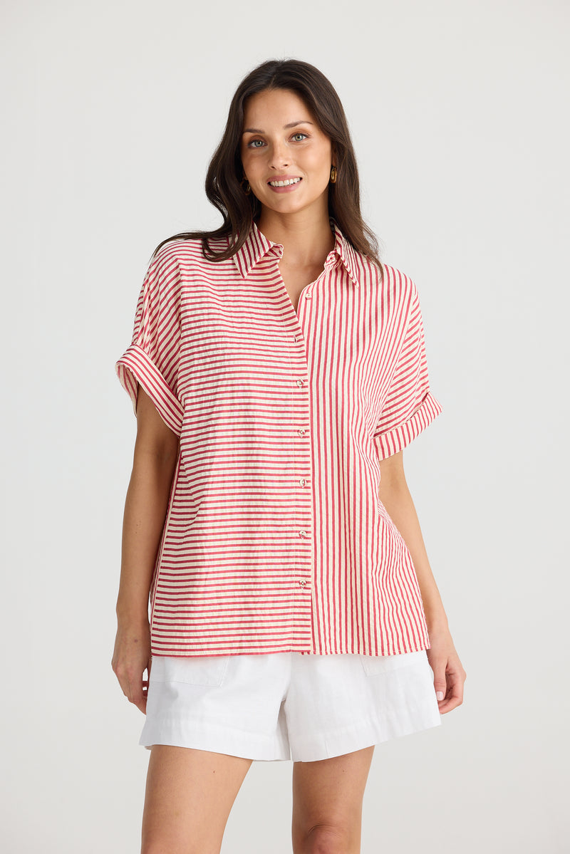 Alice Shirt | red white stripe