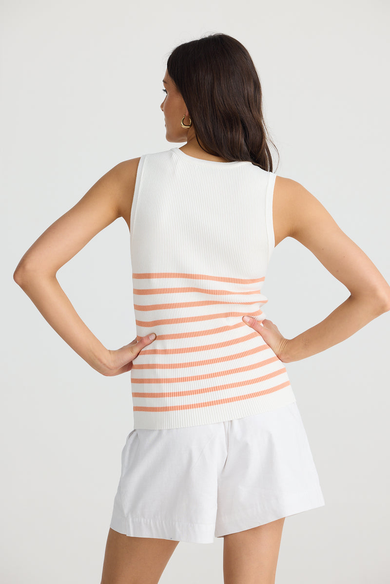 Amba Tank | White melon stripe