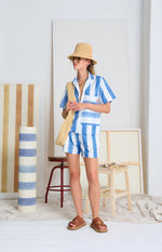 Le Beach Stripe Shirt | Ciel Blue