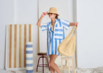 Le Beach Stripe Shirt Dress | Ciel Blue