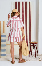 Le Beach Stripe Short | Dusk Pink