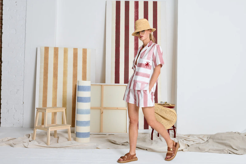 Le Beach Stripe Shirt | Dusk Pink