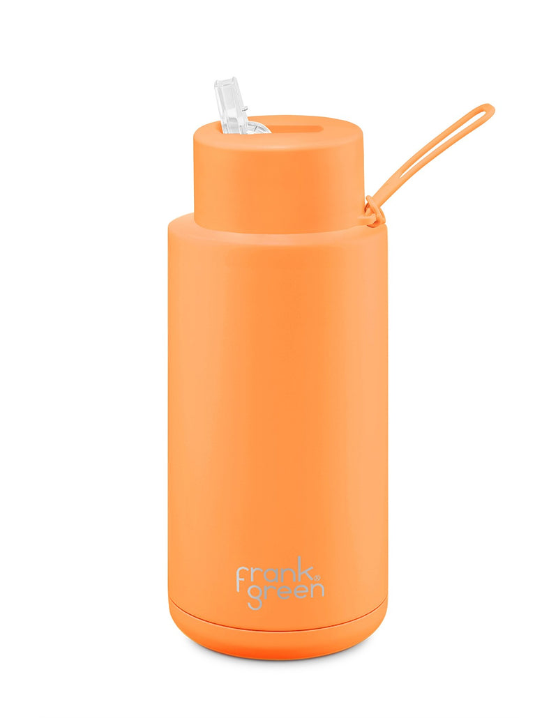 Frank Green | Ceramic Reusable Water Bottle 1 litre | Neon Orange