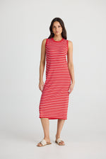 Squad Dress | Red with white stripe