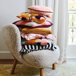 Peony Stripe ruffle Cushion