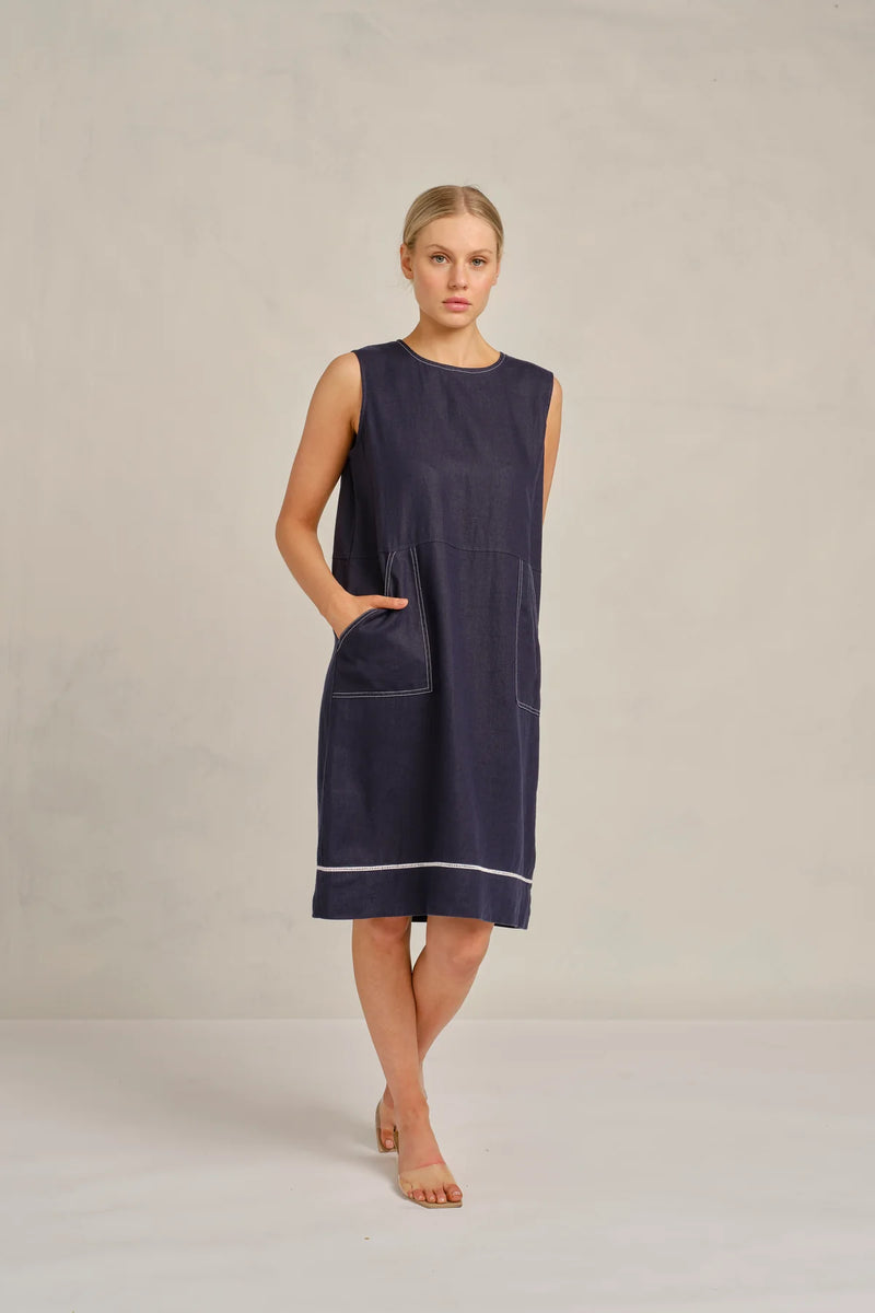 Sleeveless Chiara Dress | Navy