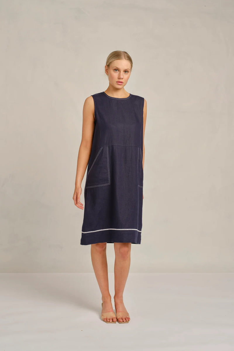 Sleeveless Chiara Dress | Navy