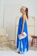 Le Silk Art Strapless Dress | Yves Klein Blue