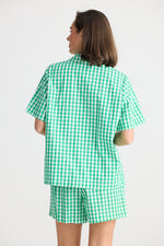 Stay in bed pyjama set | green gingham