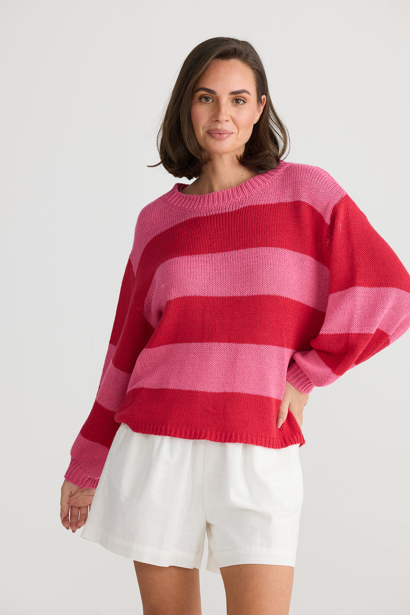 Driftwood Knit | red/pink Stripe