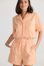 Stay in bed pyjama set | orange gingham