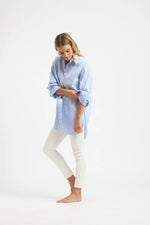 The Oversized Boyfriend Shirt | Blue Stripe