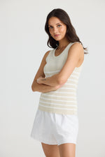 Amba Tank | Ecru with white stripe