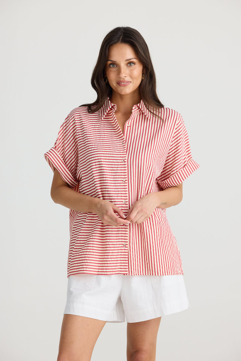 Alice Shirt | red white stripe