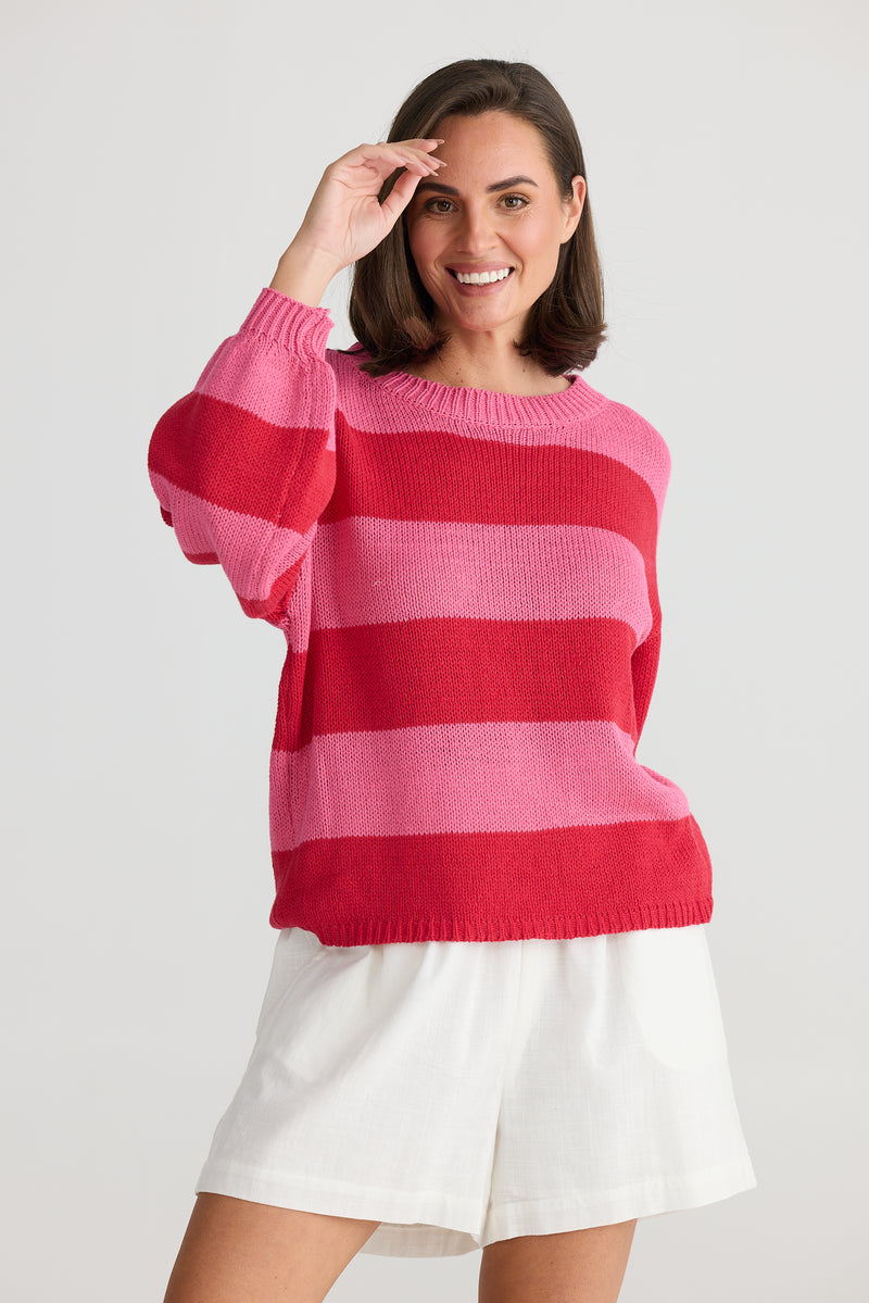 Driftwood Knit | red/pink Stripe