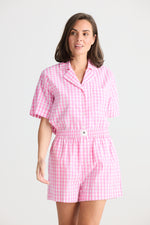 Stay in bed pyjama set | pink gingham