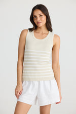 Amba Tank | Ecru with white stripe