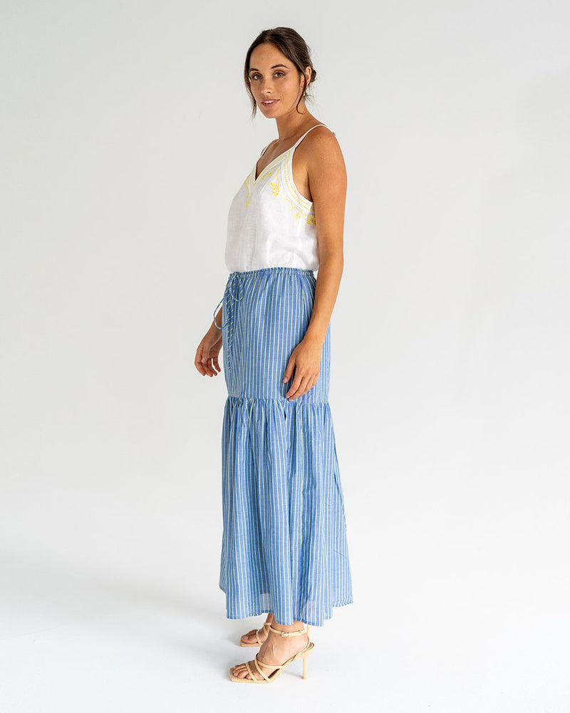 Alba Maxi Skirt | Voile Stripe