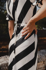 Amora Black White Stripe Dress