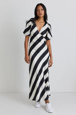 Amora Black White Stripe Dress