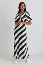 Amora Black White Stripe Dress