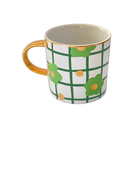 Ceramic Gingham Mug