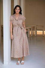 Portia Dress | Latte Stripe