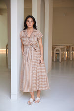 Portia Dress | Latte Stripe