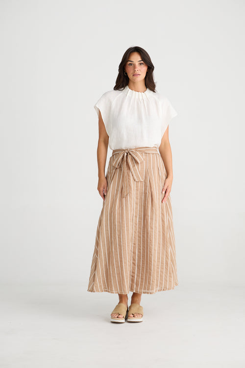 Rossi Skirt | Latte Stripe