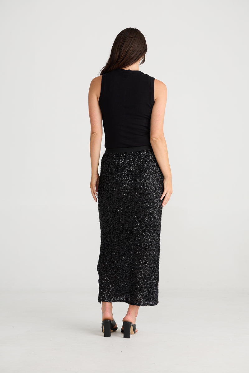 Dazzle Skirt | Black Sequin