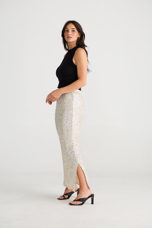 Dazzle Skirt | Champagne Sequin