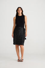 Mae Wrap Skirt | Black sequin