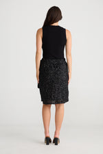 Mae Wrap Skirt | Black sequin