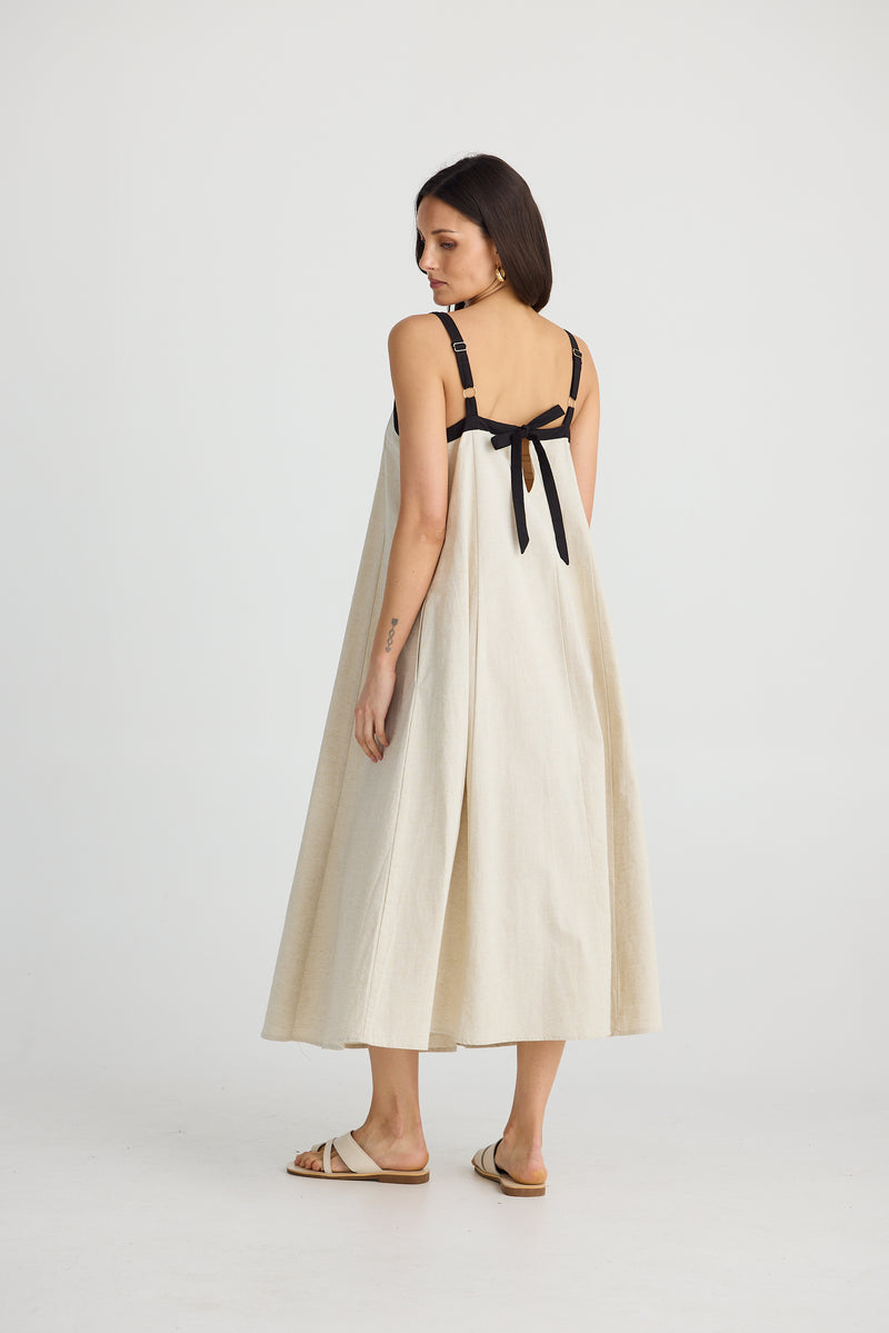 Erica Dress | Natural with Black