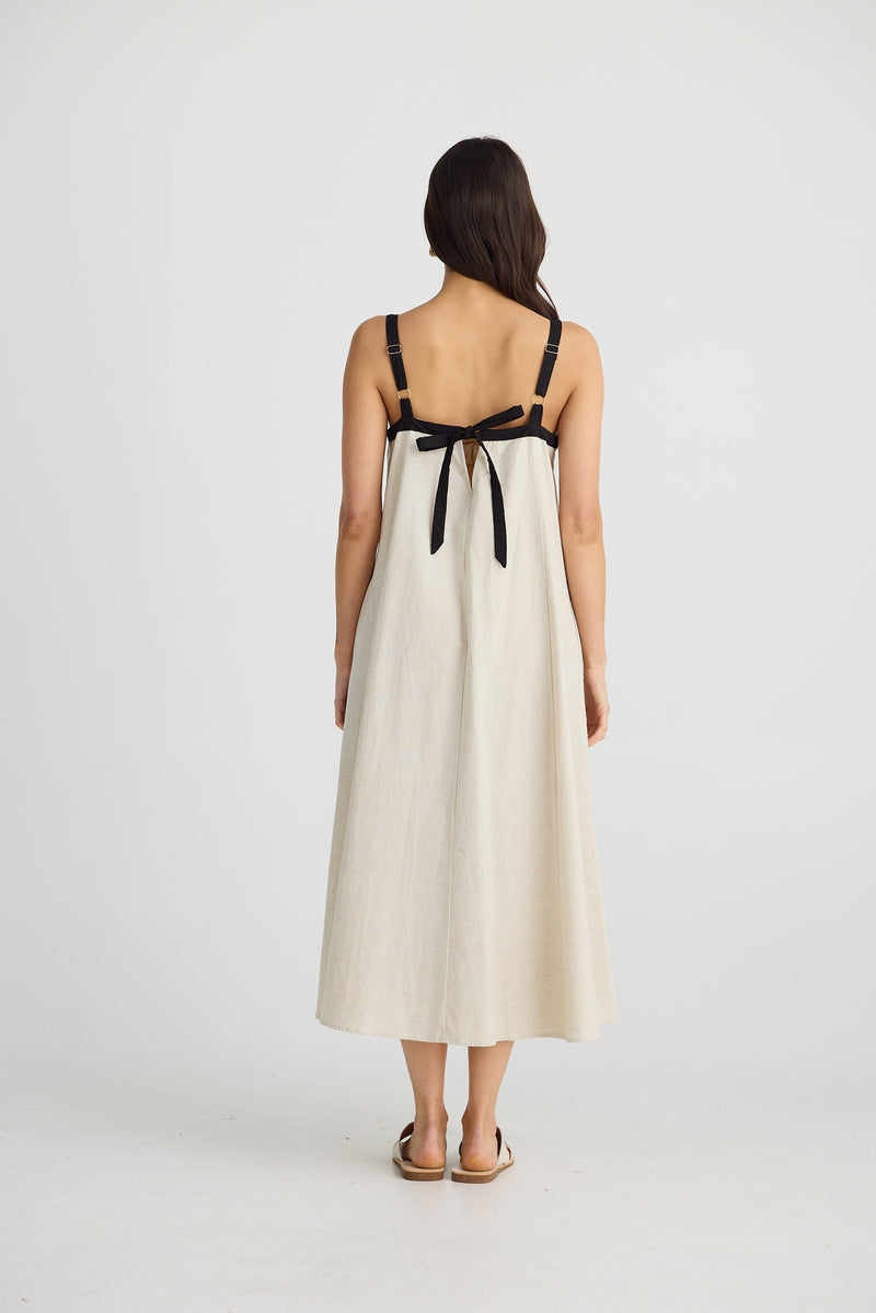 Erica Dress | Natural with Black