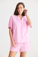 Stay in bed pyjama set | pink gingham