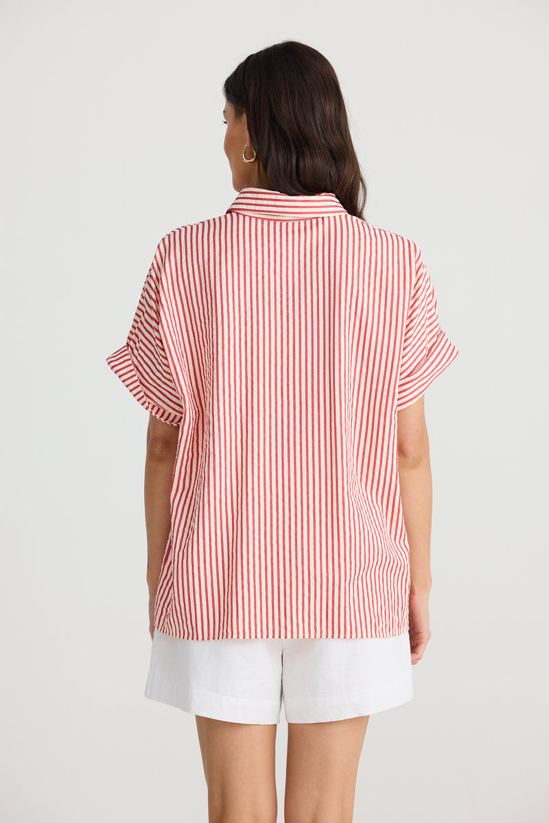 Alice Shirt | red white stripe