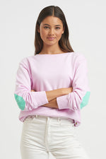 Classic Cotton Sweatshirt | Powder Pink/Apple Green