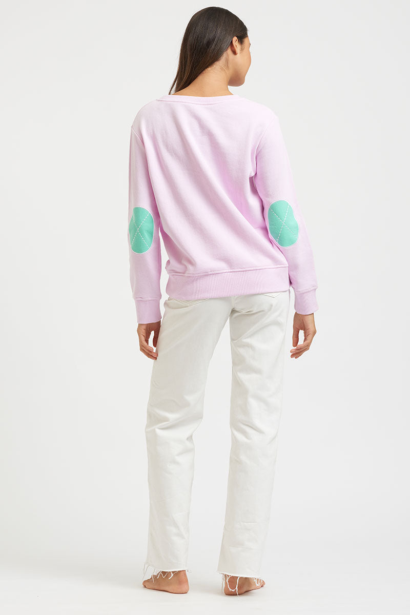 Classic Cotton Sweatshirt | Powder Pink/Apple Green