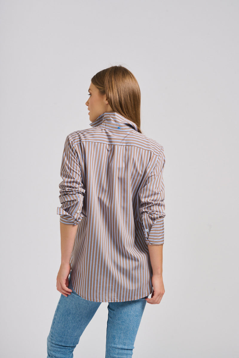 Classic French Cuff Shirt | Porcini Stripe