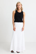 Lagos Linen Bias Skirt | White