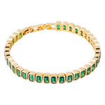 Green Emerald Cut Tennis Bracelet