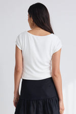 Square Neck Stretch Top | Ivory