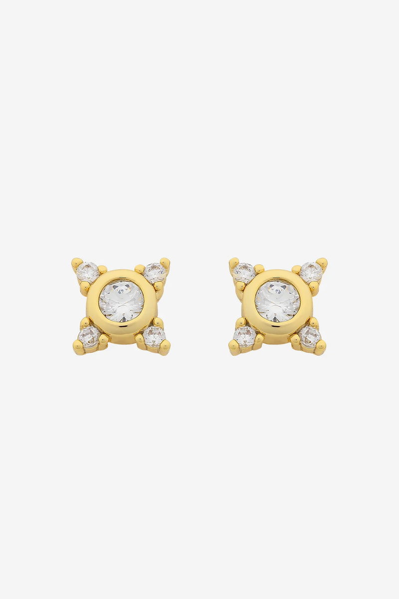 Lauren soft gold clear stud