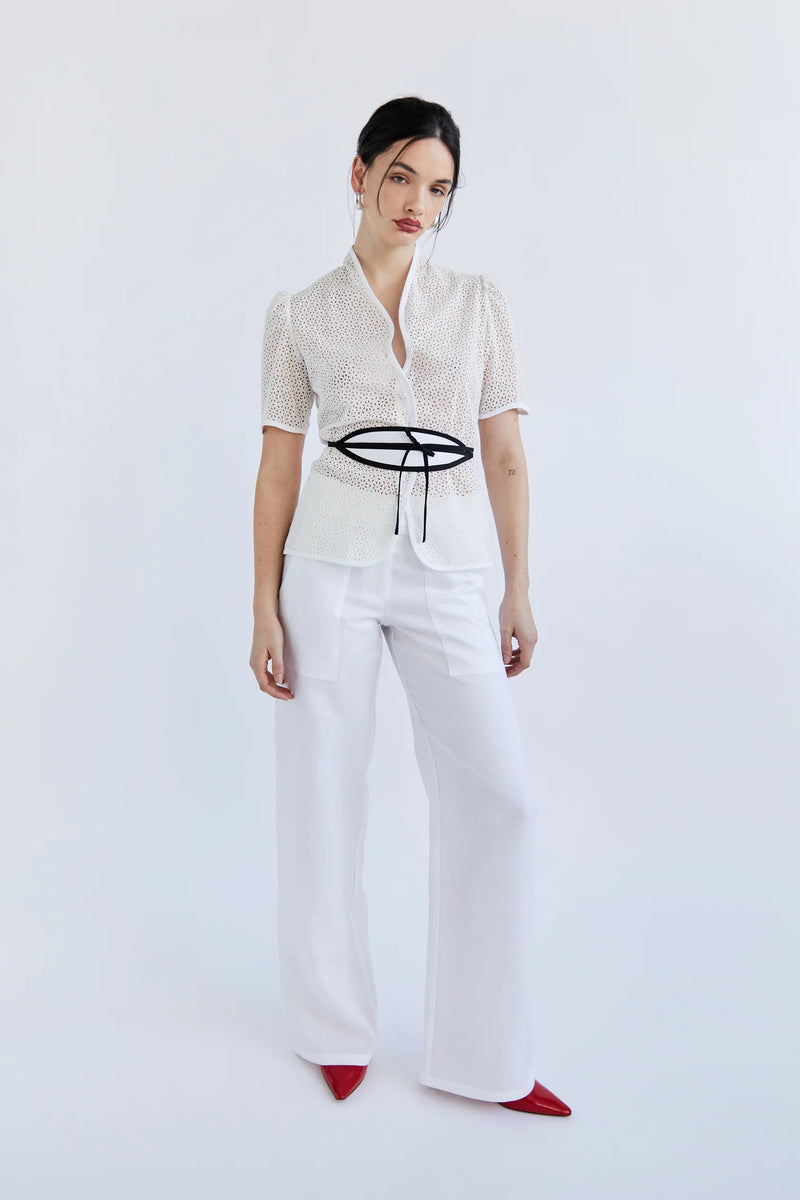 Marlene Pant White Linen