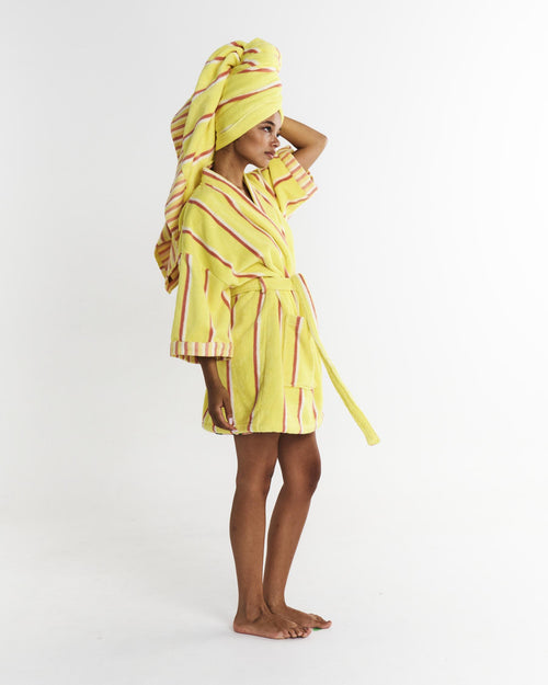 Pina Colada Stripe Terry Mini Bath Robe